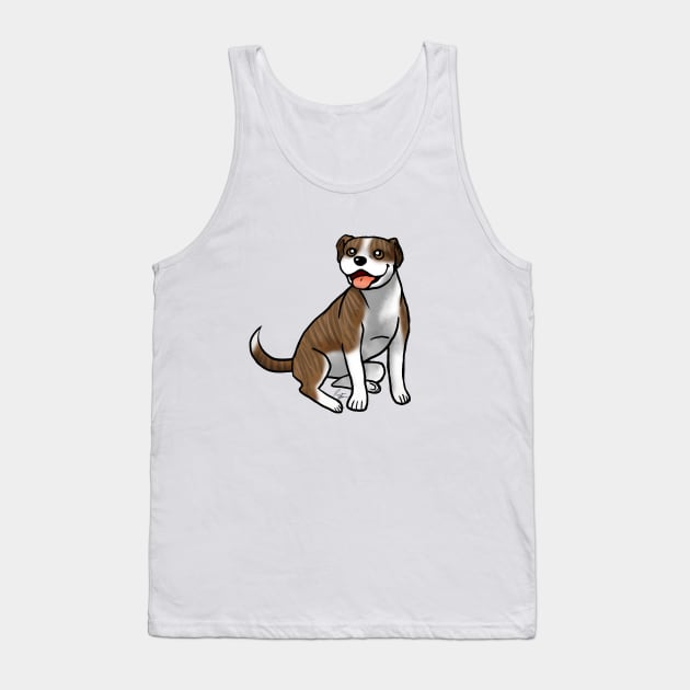 Dog - American Pit Bull - Brindle and White Tank Top by Jen's Dogs Custom Gifts and Designs